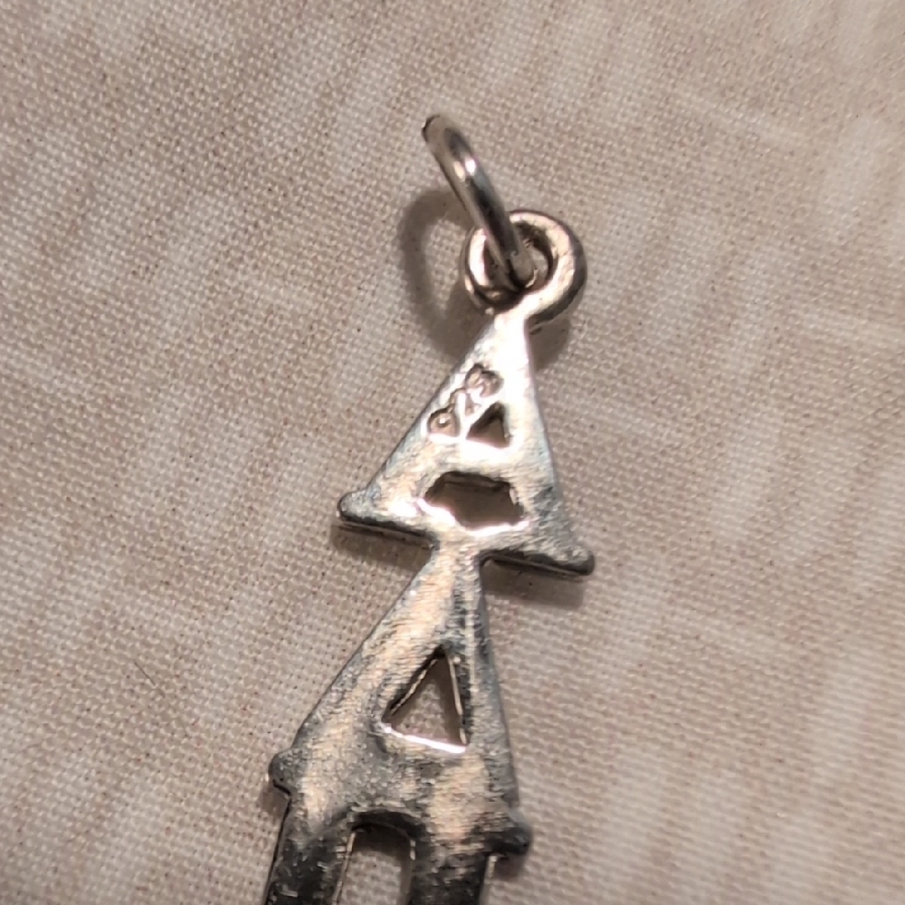 Alpha Delta Pi Sterling Silver Lavaliere Pendant - Picture 2 of 2